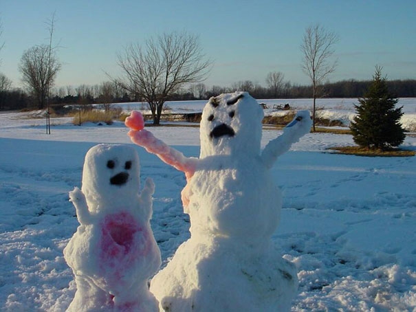 Прикольные, смешные и забавные снеговики.