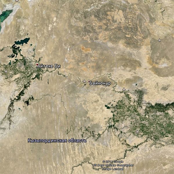 Сервис Google Earth и необычная координата на Байконуре (8 фото)